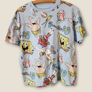 Nickelodeon SpongeBob SquarePants & Gang Graphic T Shirt Sz L